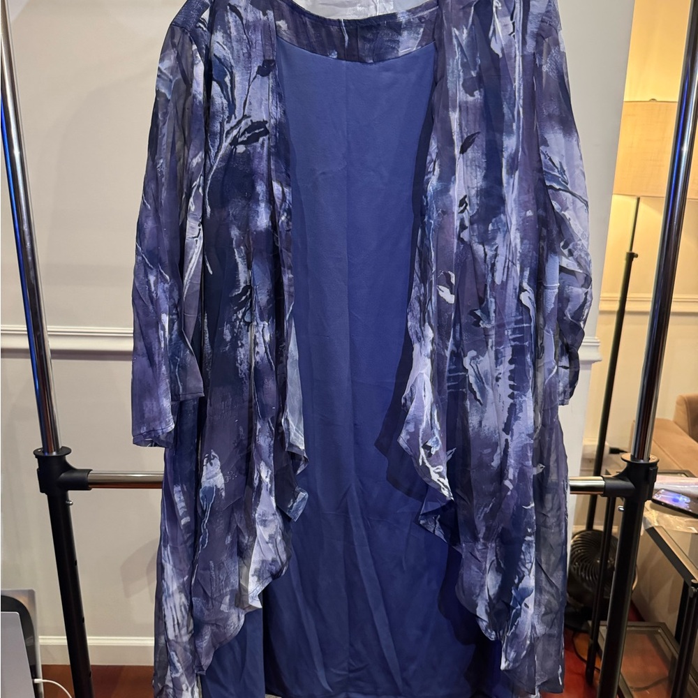 Flycurvy Blue and Purple Dress